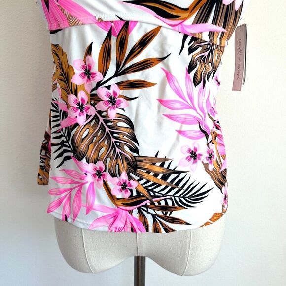 Salt + Cove Tropic Time V-Wire Tankini Top Tropical Print Size S - Picture 4 of 11
